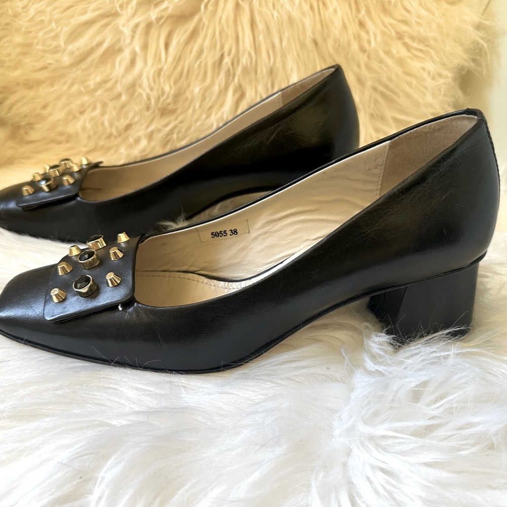 Vintage Napoleoni Women's Black Leather Shoes Made in Italy